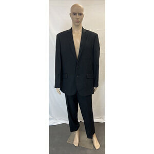 Marc Ecko Suit Black Rayon Polyester Jacket Sport Coat Pants 44R 38W R Charity